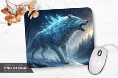 Ice Wolf Blizzard Mouse Pad PNG Design Product Image 1