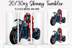 Dog Skull Ride An American Flag - Tumbler Sublimation Design Product Image 1