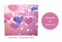 Glitter Hearts Tumbler Design, Valentine's Day Tumbler PNG Product Image 3