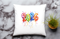 Colorful 2026 Balloons Clipart Sublimation PNG Product Image 3