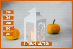 Autumn lantern SVG I Fall candle Paper cut SVG Product Image 1