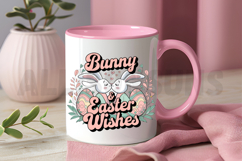 Adorable Kissing Bunnies And Easter Wishes With Pastel Eggs Product Image 3