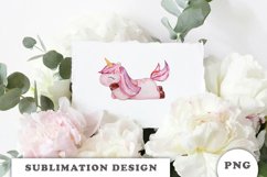 Watercolor cute unicorn sublimation png Product Image 3