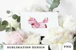 Watercolor cute unicorn sublimation png Product Image 3