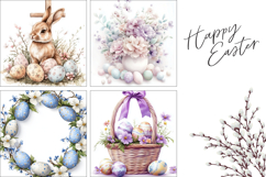 Watercolor Easter Bunny PNG, Easter Pillow Template Product Image 3