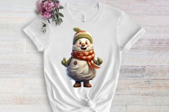 Funny Snowman Sublimation Clipart, watercolor Clipart Product Image 3