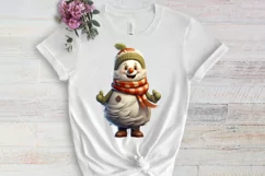 Funny Snowman Sublimation Clipart, watercolor Clipart Product Image 3