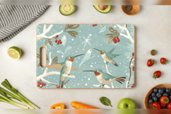 Winter Hummingbirds Cutting Boards sublimation Design Product Image 3