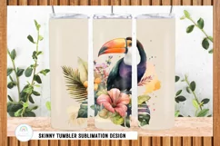 Tropical Birds Skinny Tumbler Sublimation Design Product Image 3