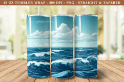 Sea Wave Tumbler Wrap | 20 oz tumbler wrap Product Image 1