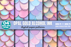 Opal Gold Alcohol ink Digital Paper PNG Product Image 1