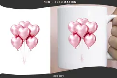 Valentine balloons png design for T-shirts Product Image 3
