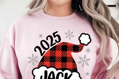2025 Santa Hat Monogram SVG PNG | Kids Christmas Shirt Product Image 3