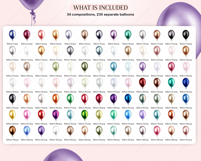 270 Metallic Balloons Clipart Product Image 3