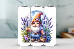 Cute Gnome Lavender Tumbler Wrap Sublimation PNG Design Product Image 1
