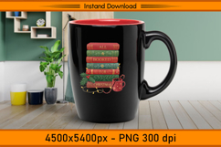 All Booked for Christmas Stack Books Sublimation PNG Product Image 3