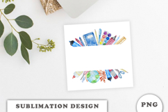 Watercolor School Supplies Frame png Product Image 1