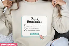 Daily Reminder PNG, Daily Reminder Sublimation PNG Product Image 1