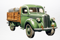 Vintage Green Christmas Clipart PNG Product Image 3