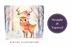 Christmas Tumbler Wrap, Christmas Watercolor Deer Tumbler Product Image 3