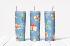 Christmas cute snowman Skinny tumbler wrap design Product Image 5