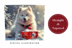 Christmas Dog Tumbler Wrap, Winter Sublimation Tumbler Product Image 3