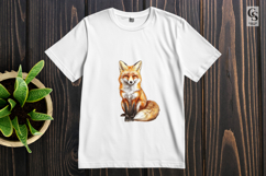 Watercolor Fox Sitting Clipart Sublimation PNG Product Image 2