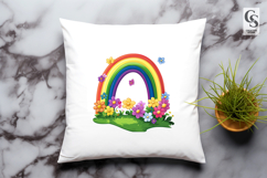 Colorful Floral Rainbow Clipart Sublimation PNG Product Image 3