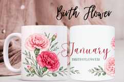 Birth Flower Mug PNG Month Floral Designs Product Image 3