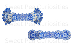 Blue Toile, Ephemera, PNG, Clipart, Junk Journal, flowers Product Image 3