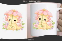 Pastel kawaii axolotl png design for T-shirts Product Image 3