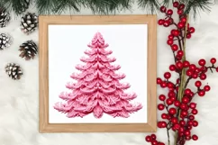 Pink Christmas Crochet Clipart, Christmas PNG Product Image 3