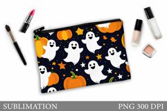 Cute Ghost Makeup Bag. Halloween Makeup Bag Sublimation Product Image 1