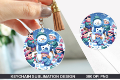 Snowman Keychain Sublimation - Christmas Keychain PNG Product Image 1
