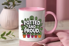 Cartoon Potted Cacti With Happy Faces And Flowers Ideal Product Image 3