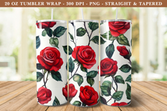 Watercolor Rose Flower Tumbler Wrap | 20 oz tumbler wrap Product Image 1