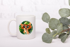 Summer Chihuahua Illustration, Chihuahua Sublimation Product Image 3