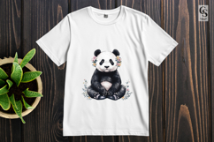 Cute Watercolor Panda Clipart Sublimation PNG Product Image 2