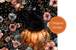 Cartoon Halloween Cat Tumbler, Halloween Pumpkin Tumbler Product Image 3