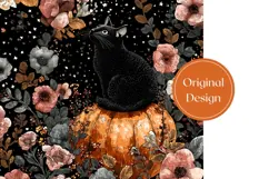 Cartoon Halloween Cat Tumbler, Halloween Pumpkin Tumbler Product Image 3