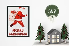 Merry Christmas Greeting Cards, Santa Claus Printable Card Product Image 3