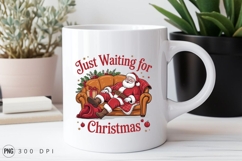 Santa Claus Relaxing On Couch Waiting For Christmas PNG Product Image 2