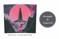 Retro Space Tumbler Wrap Design, Spaceship Tumbler Design Product Image 3