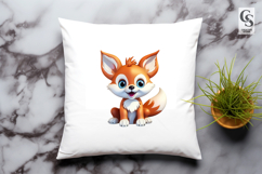 Cute Baby Fox Sitting Clipart Sublimation PNG Product Image 3