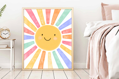 Watercolor Sun Wall Art Print Product Image 3