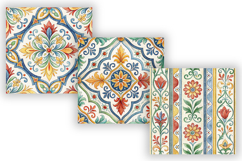 Italian Vibes Watercolor Seamless Pattern, Mediterranean Product Image 3