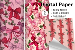 Bow Ribbon Background Bow Digital Paper Pattern Wallpaper101 Product Image 1