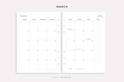 2029 Monthly Calendar with Holidays on 2 Pages, Printable Product Image 3