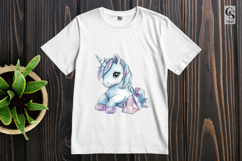 Cute Crystal Unicorn Watercolor Clipart Sublimation PNG Product Image 3