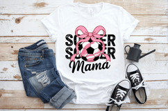 Soccer mama PINK BOW PNG Sublimation | Soccer PNG Design Product Image 1